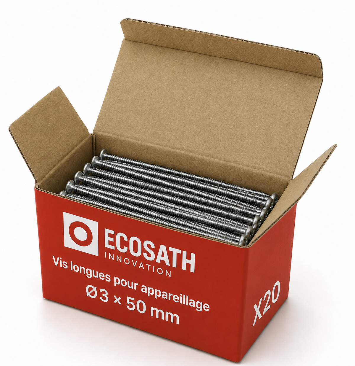 Vis longues Ecosath pour boîte d'appareillage ø3 / 50mm (x20)