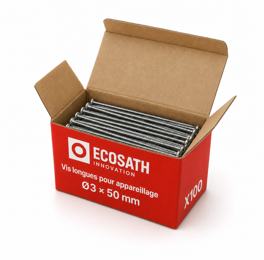 Vis longues Ecosath pour boîte d'appareillage ø3 / 50mm (x100)