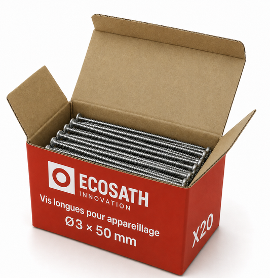 Vis longues Ecosath pour boîte d'appareillage ø3 / 50mm (x20)
